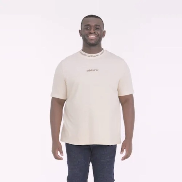 ADIDAS • Men’s Linen Trefoil Linear Short Sleeve Tee Shirt - Picture 5 of 10